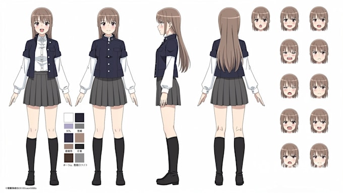 draw anime character design sheet
