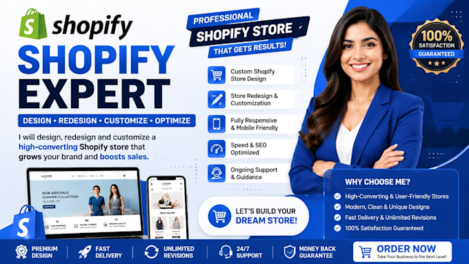 build shopify dropshipping store, shopify ecommerce website as shopify expert