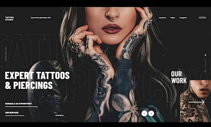 build squarespace wellness website tattoo artist website piercing studio website