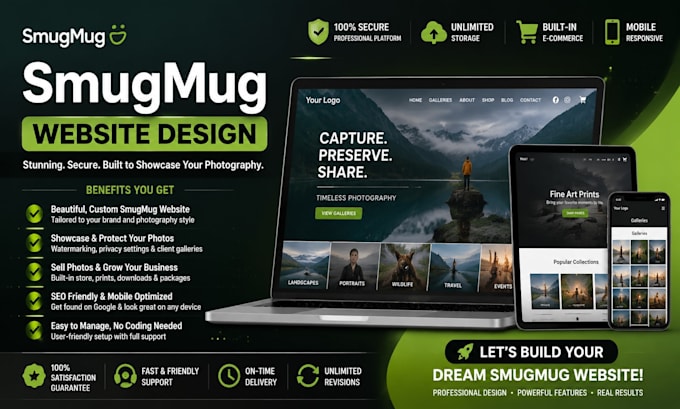 do smugmug website design redesign, smugmug photography website