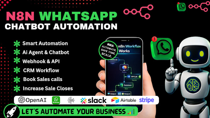 build n8n whatsapp chatbot, ai agent whatsapp automation, api integration n8n