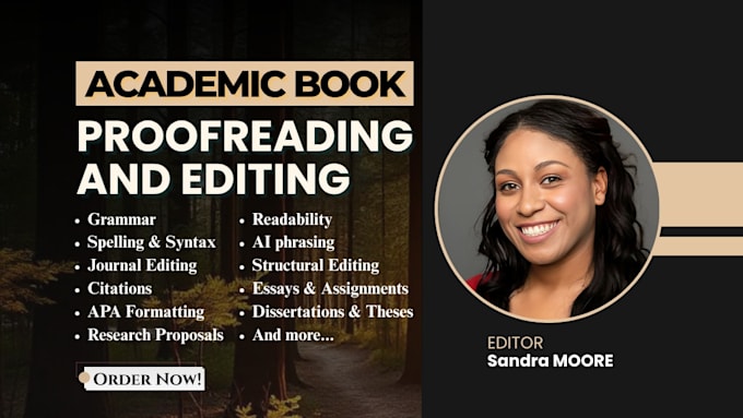 proofread and edit academic paperwork, thesis, dissertation, or journal article