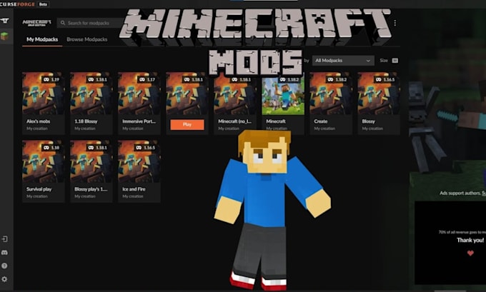 create, fix and optimize custom minecraft modpacks sever setup, fabric to forge