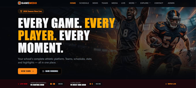 build wordpress athletic website for schools and teams