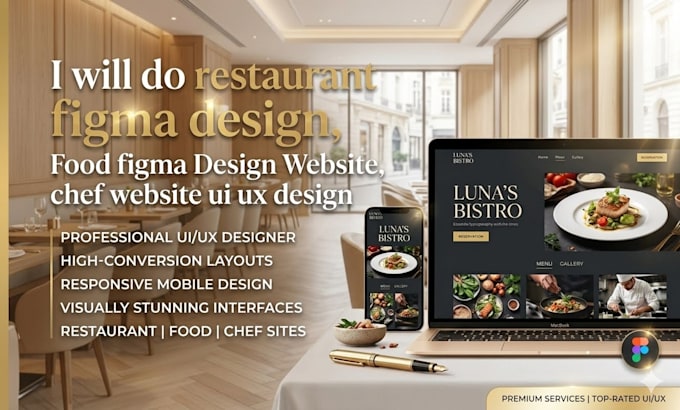 restaurant figma website, food figma design website, chef website design