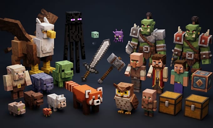 Individuellen minecraft blockbench hytale 3d modell mob minecraft skin ...