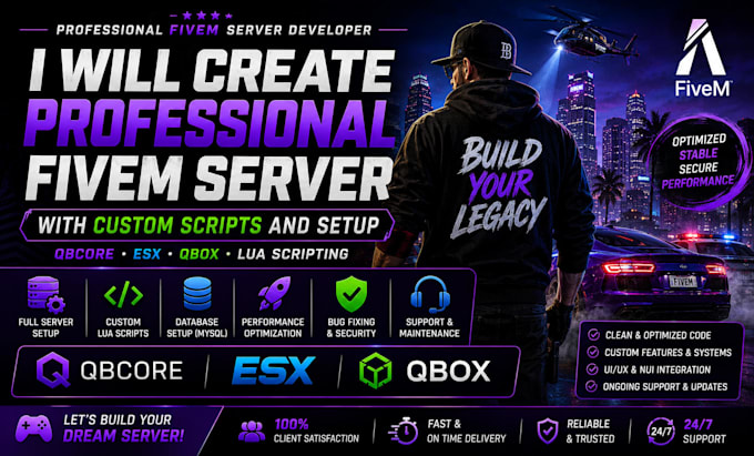 create professional fivem server with custom scripts setup