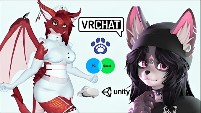 create custom vrchat avatar 3d model rigged, quest compatible and upload ready