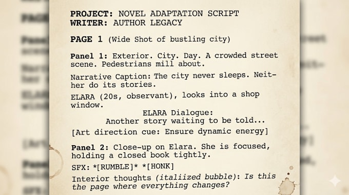 turn your novel, light novel or story into a comic script