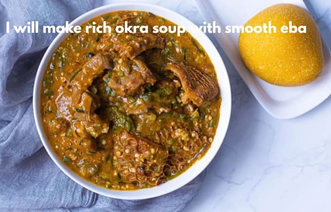 make rich okra soup with smooth eba