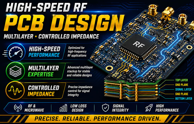 design high speed rf, multilayer, and controlled impedance pcb layout