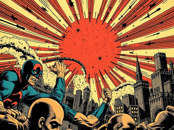 draw a vintage cartoon comic book poster portrait