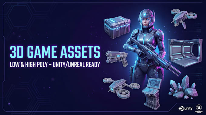 create 3d game assets for unity and unreal