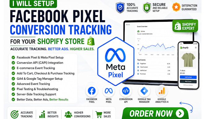 setup facebook pixel conversion tracking for shopify store