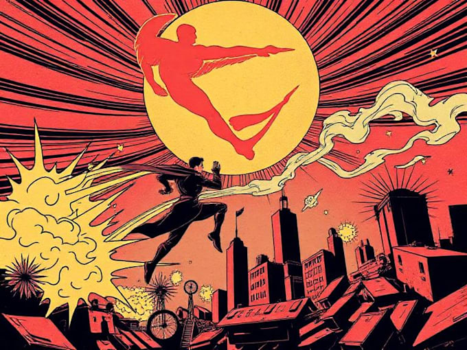 draw retro comic art, retro vintage illustration, comic