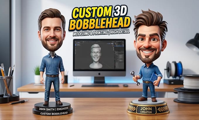 create custom 3d bobblehead figurines and miniatures for printing