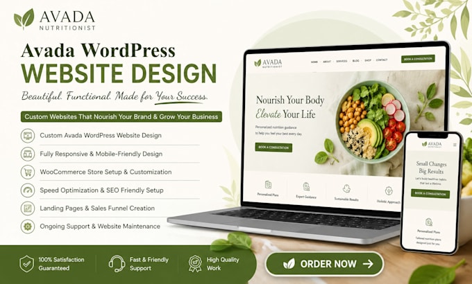 create a responsive wordpress website using avada theme