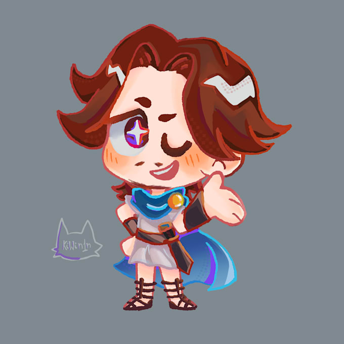 custom full render chibi illustration