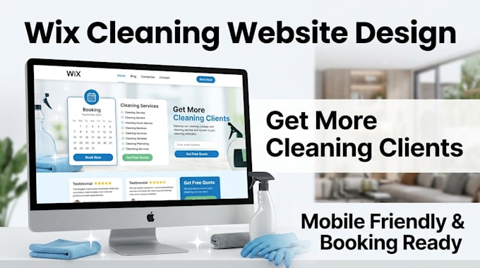 design wix cleaning website wix website design, business website,wix laundry web