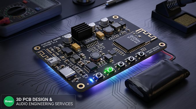 design portable bluetooth speaker and audio amplifier pcb