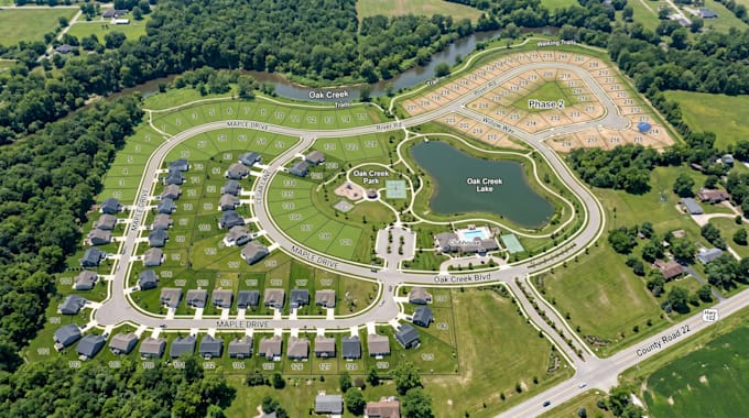 design 2d site plan, 3d landscape render, rv park, campground subdivision layout