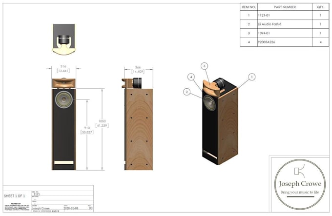 design custom speaker enclosure, subwoofer box and 3d cad model