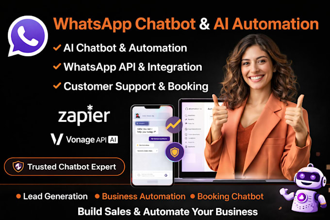 build ai whatsapp chatbot using whatsapp API for automation and customer support