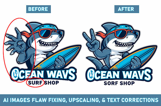 do fix ai image, ai image editing , upscaling and text correction