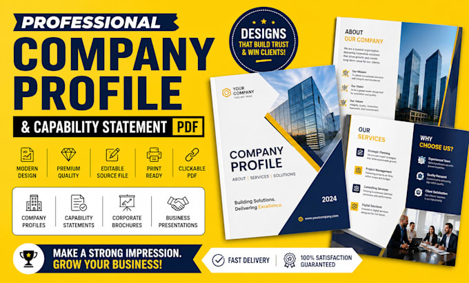 create a professional company profile capability statement PDF