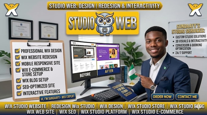 design 3d wix studio interactive website ecommerce wix online store wix booking