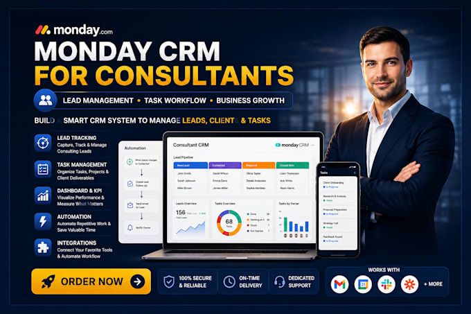 build monday CRM for consultants lead and task management