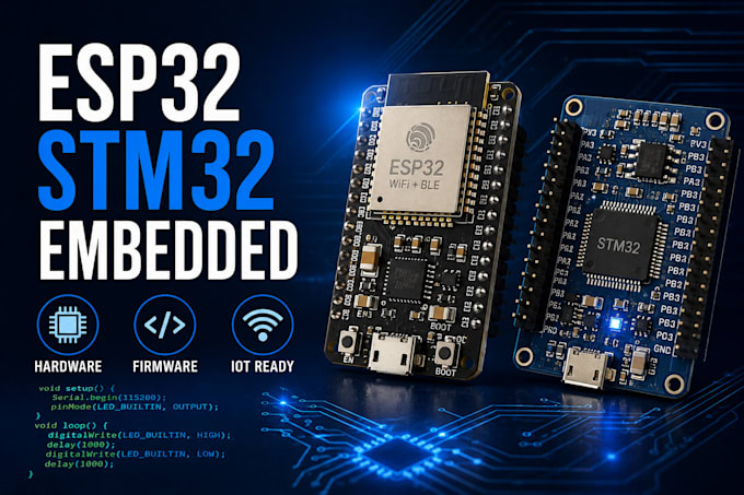 develop esp32 stm32 embedded hardware and firmware