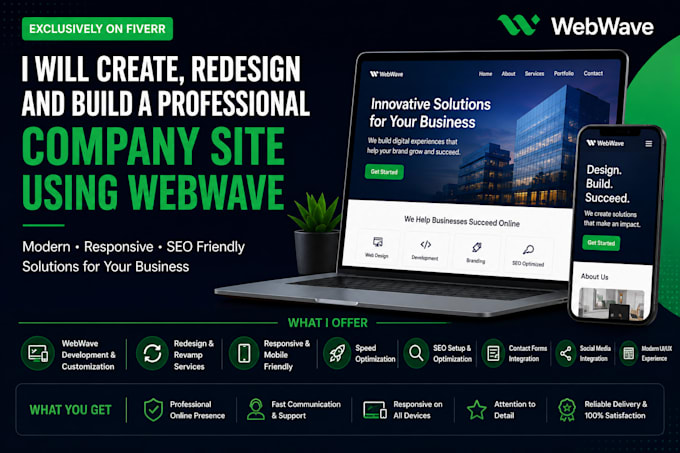design redesign and build a professional company website using webwave