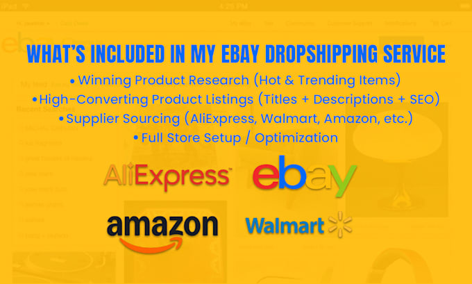 do ebay dropshipping product research and store setup