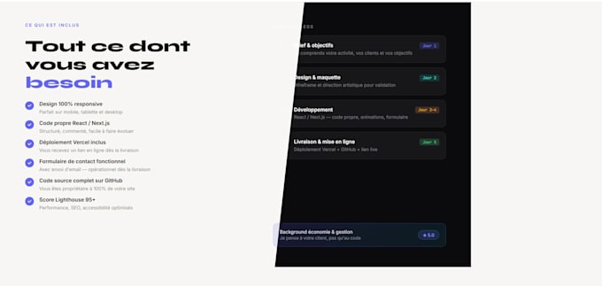je vais créer votre site vitrine professionnel avec react