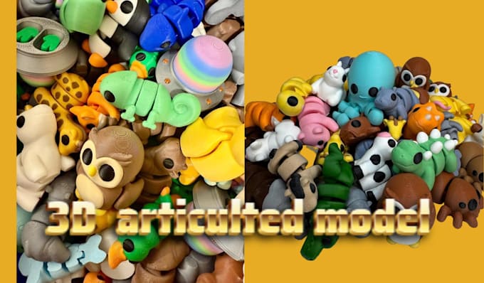 sculpt 3d articulated model, 3d bjd, flexi model and toys for 3d printing stl