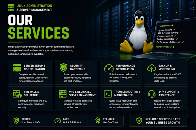 manage linux server administration hosting setup and troubleshooting
