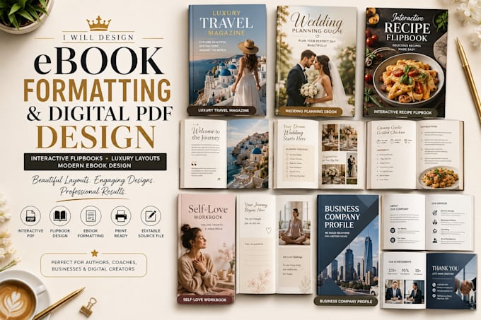 format ebook, design interactive flipbook and digital workbook layout design