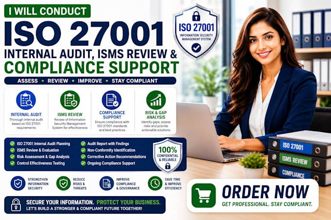 conduct iso 27001 internal audit, isms review and compliance support