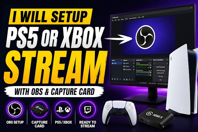 setup ps5 or xbox stream with obs and capture card