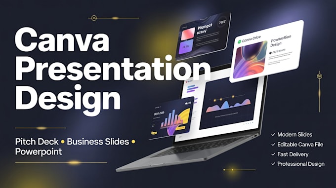 design canva presentation, pitch deck and business slides