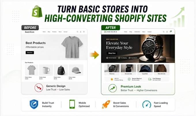 build or redesign shopify store for dropshipping brands