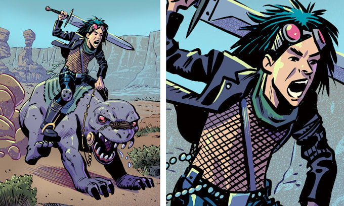 create a full color comic style illustration for you