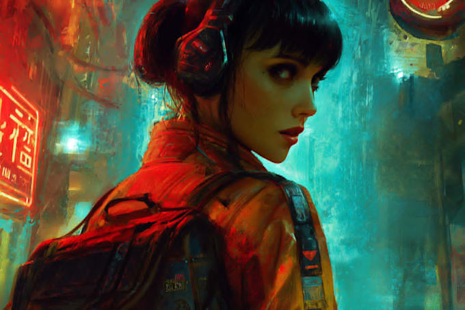 design cyberpunk futuristic city illustration