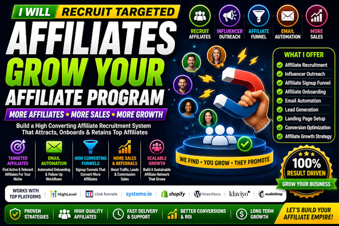 recruit affiliates and grow your affiliate program
