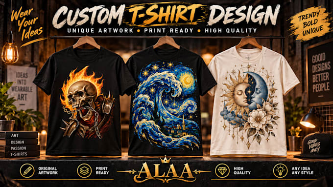 create custom hand drawn artwork and designs