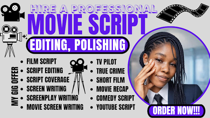 write, edit, polish format, proofread your screenplay film script in final draft