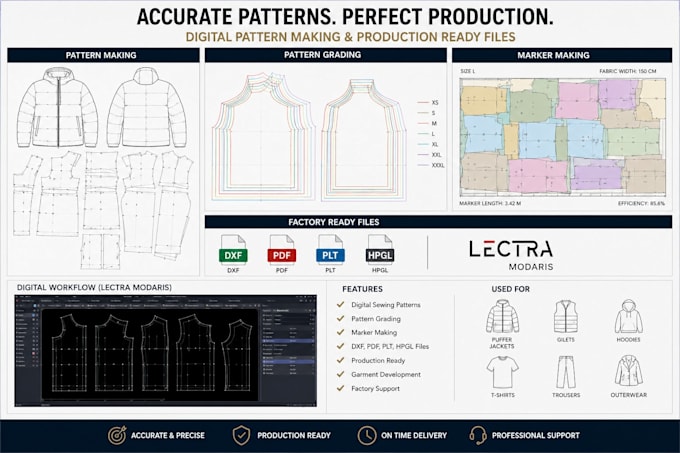 create digital sewing patterns and production ready garments