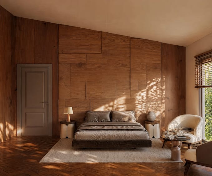 bedroom design and 3ds