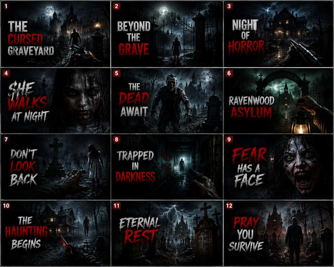 design horror gaming thumbnails for youtube